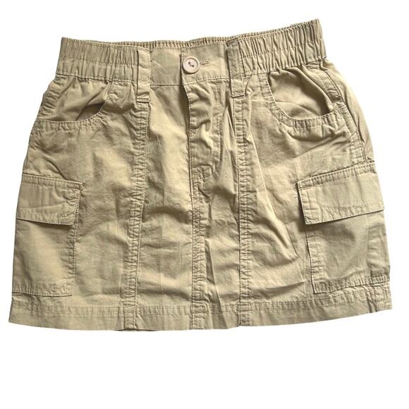 5/$25 Star Ride Girl's Elastic Waist Khaki Cargo Pocket Skirt Large 6X New - Picture 1 of 8